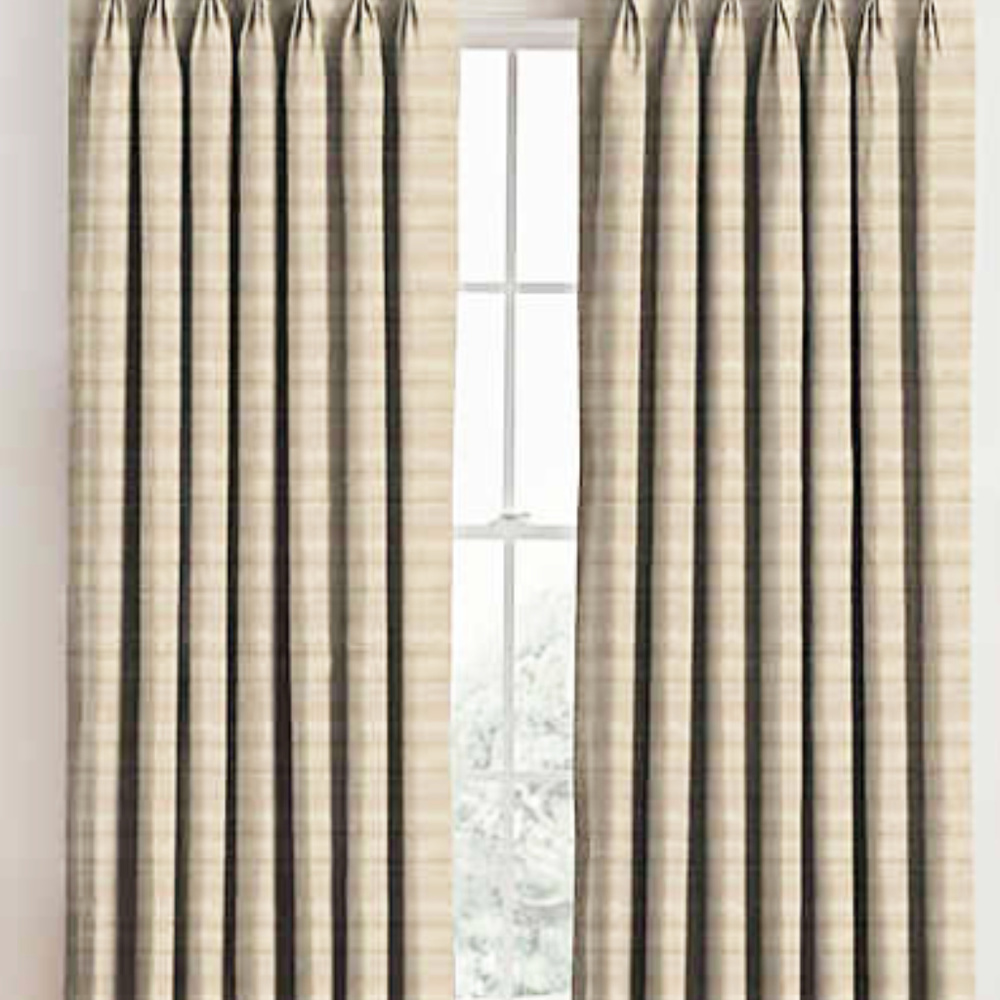 Drapery panel Emerson new 63" long 32" wide stripes 97% polyester 3% linen lined